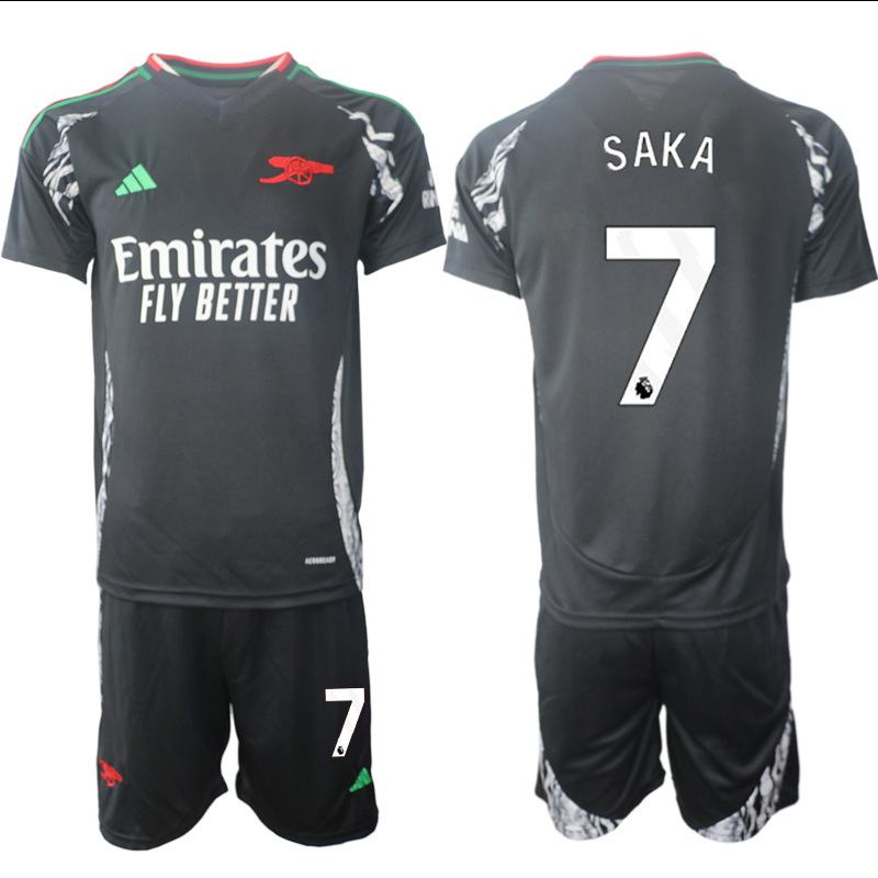 Men 2024-2025 Club Arsenal away Black 7 Soccer Jersey